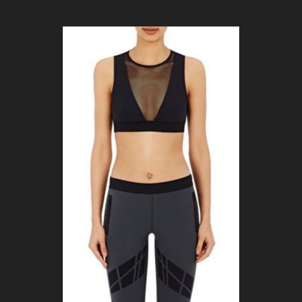 Ultracor black deep v mesh workout top XS